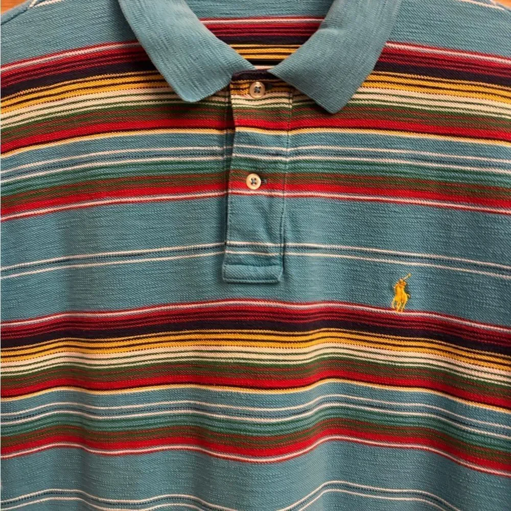 Vintage Y2K Polo Ralph Lauren Size XLarge Cotton Western Striped Collared Shirt